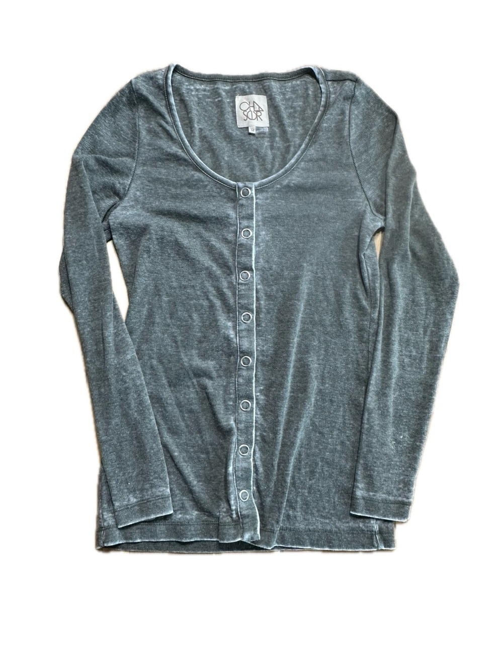 Chaser Women's Long  Sleeve Snap-Front Top Medium